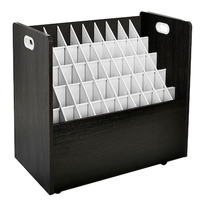 AdirOffice 50-Slot Mobile Roll File, 28.5H x 30W x 15.75D, Black (626-BLK-KIT1)