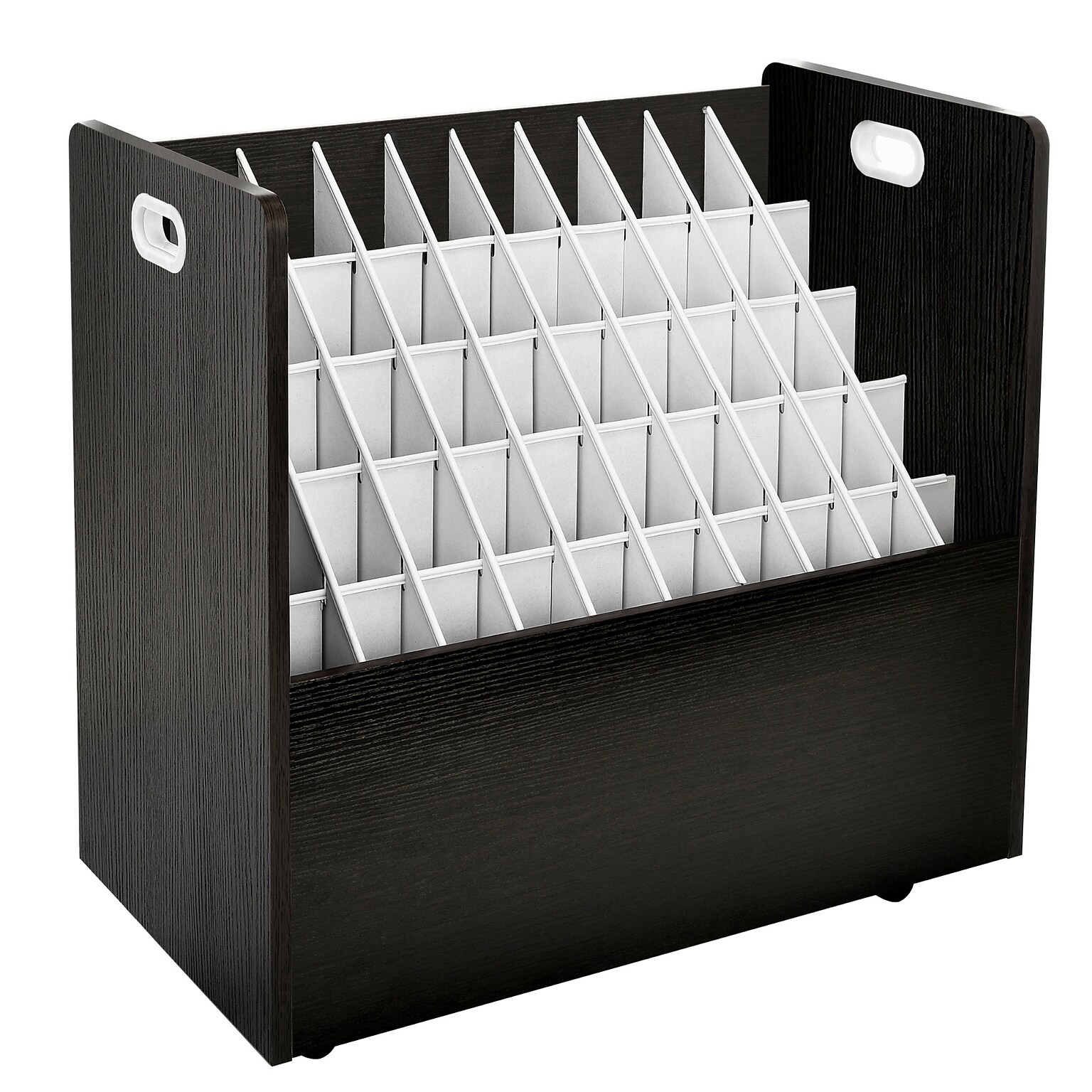 AdirOffice 50-Slot Mobile Roll File, 28.5H x 30W x 15.75D, Black (626-BLK-KIT1)