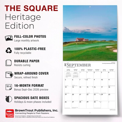 2027 BrownTrout Golf Courses 12" x 12" Monthly Wall Calendar (9798330711208)
