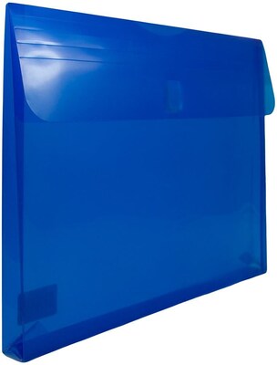 JAM Paper Premium Plastic Document File, Letter, Blue, 3/Pack (218V1BUX3)