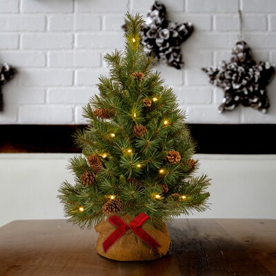 National Tree Company 3 Pine Cone Tree in Burlap Base with LED Lights (PC3-3BP-B-1)