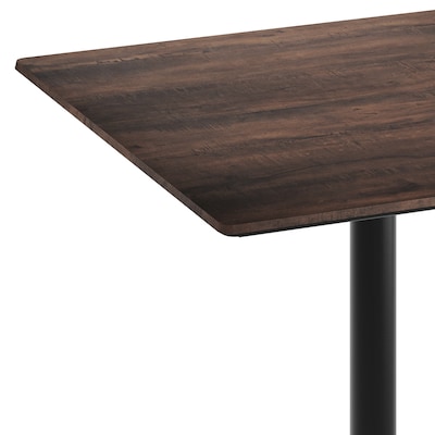 Flash Furniture Acadia Square Wooden Dining Table with X-Base, 36"D x 36"W, Dark Brown/Black Base (STSQ36WBRT3030B)