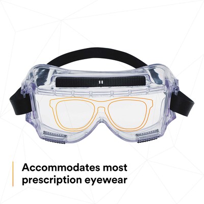 3M Centurion 454 Anti-Scratch Safety Goggles, Wraparound Frame, Clear Lens, 10/Carton (40305-00000-10)