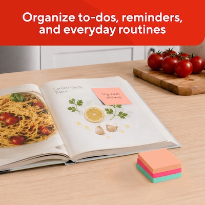 Staples Ultra Sticky Notes, 3" x 3", Golden Hour Collection, 100 Sheets/Pad, 24 Pads/Pack (ST62885)