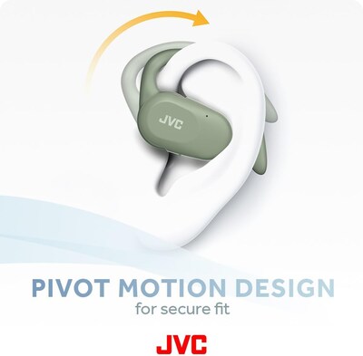 JVC Nearphones Wireless Open-Ear Earbuds, Bluetooth, Green (HANP40TG)