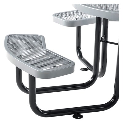 Global Industrial 46 Round Picnic Table, Expanded Metal, Gray (277150GY)