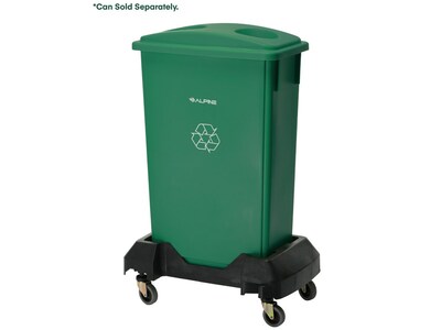 Alpine Industries Rectangular Trash Can Dolly, 200 lb. Weight Capacity, Black, 2/Pack (ALP477-DOLLY-2PK)