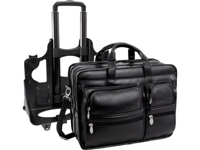 McKleinUSA CLINTON 17" Leather Rolling Laptop Bag, Brown (88444)