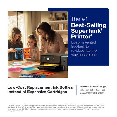 Epson EcoTank ET-2980 Wireless All-in-One Color Supertank Printer, Black (C11CL41201)