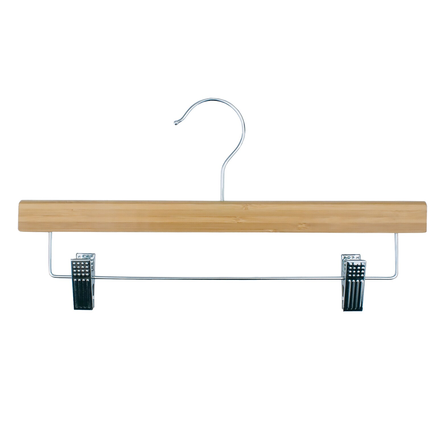 Nahanco 14 Bamboo Pant Hanger, Chrome Hook, 50/Pack (21414RC)