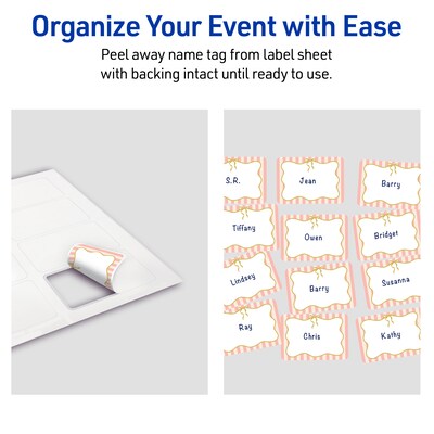 Avery Rectangle Laser/Inkjet Multipurpose Labels, 2-1/3" x 3-3/8", White, 80/Pack (19479371133)