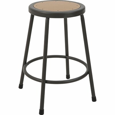 Lorell Industrial Metal/Wood 24 Shop Stool without Back, Light Gray (LLR83080)