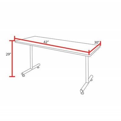 Regency Kobe 42" x 30" Metal and Wood Training Table, Maple (MKTRCT4230PL)