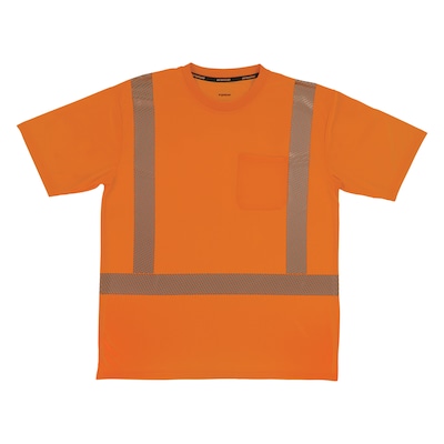 GloWear 8292 High Visibility Short Sleeve T-Shirt, ANSI Type R Class 2, Orange, Small (22242)