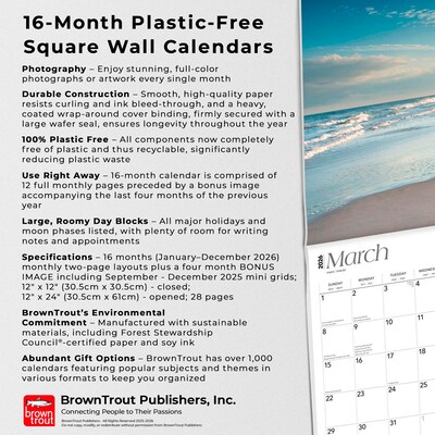 2026 BrownTrout Carolina Coast 12" x 12" Monthly Wall Calendar (9798330702756)