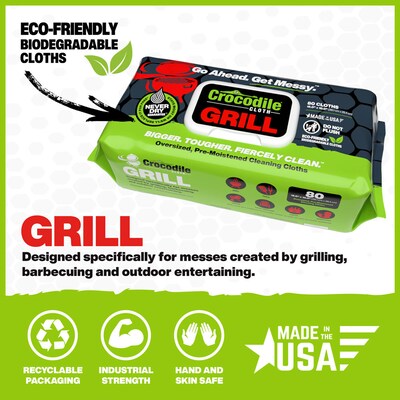 Crocodile Cloth Grill Cleaning Cloths, 15 x 10, 80/Pack (6600-080)