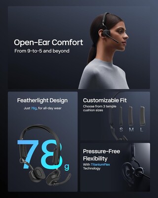 Shokz OpenMeet Bone Conduction USB-C Bluetooth Stereo Computer, UC Certified (C610ACBKUS326TB1)
