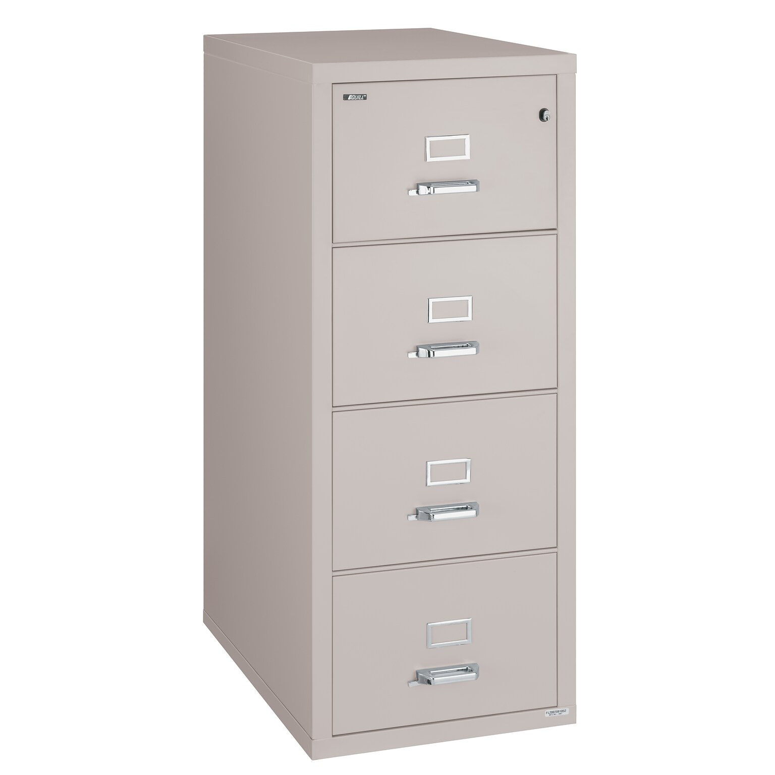 Quill Brand® 25 4-Drawer Fire Resistant Vertical File Cabinet with Lock, Letter, Platinum (Q254LTRPL)