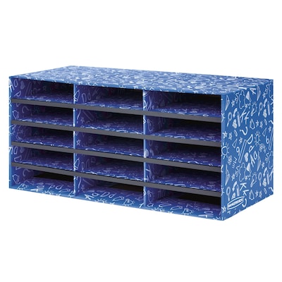 Bankers Box Classroom collection, 15-Compartment Literature Organizers, 28.5 x 12.375, Blue (33843