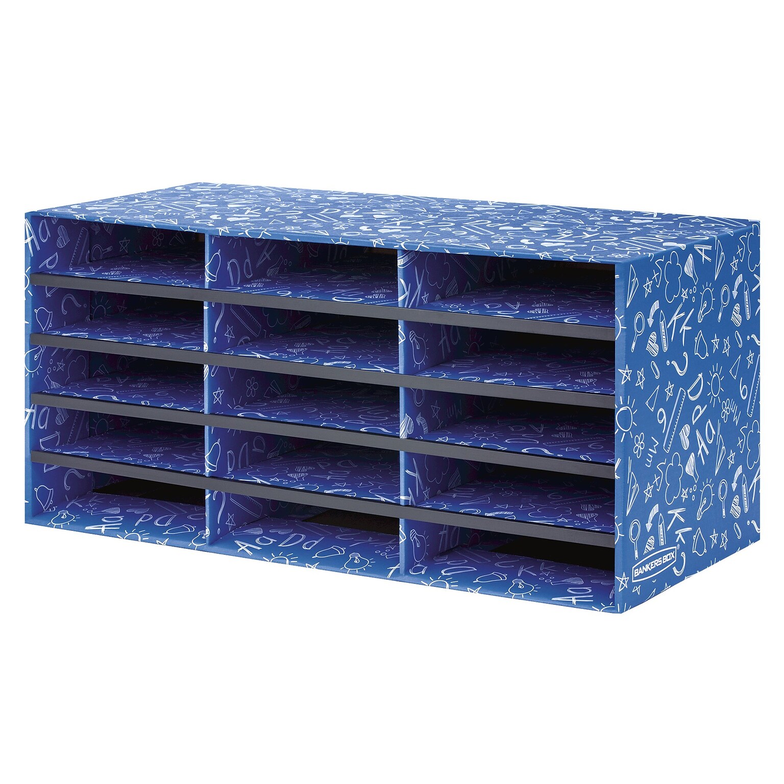 Bankers Box Classroom collection, 15-Compartment Literature Organizers, 28.5 x 12.375, Blue (3384301)
