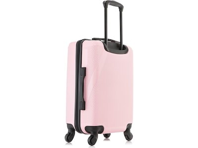 DUKAP Discovery 20" Hardside Suitcase, 4-Wheeled Spinner, TSA Checkpoint Friendly, Pink (DKDIS00S-PNK)