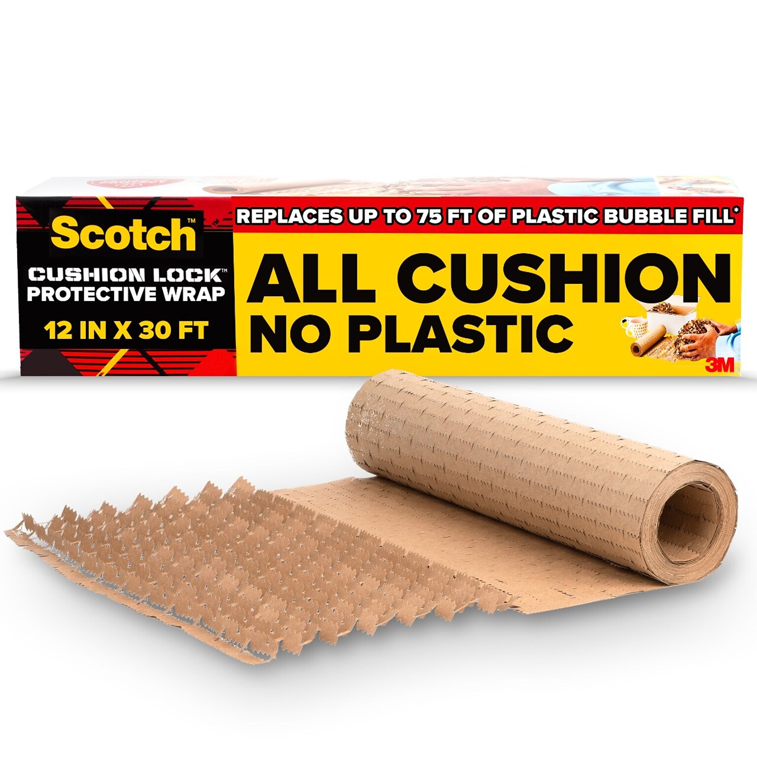 Scotch Cushion Lock Protective Wrap, Tan, 12 x 30 (PCW-1230)