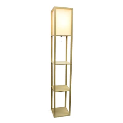 Creekwood Home Classix 62.5 Wood Floor Lamp with Rectangular Shade, Tan (CWF-3007-TN-LB)
