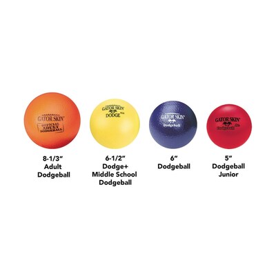 Gator Skin Elementary Dodgeball Easy Pack, Assorted Colors, 18/Pack (W15351)