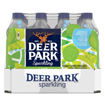 Deer Park Sparkling Water, Zesty Lime, 16.9 oz. Bottles, 24/Carton (12349502)