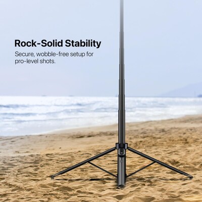 MyBat Pro Spotlight Tripod Stand with LED Ring Light Adjustable Aluminum Alloy Black