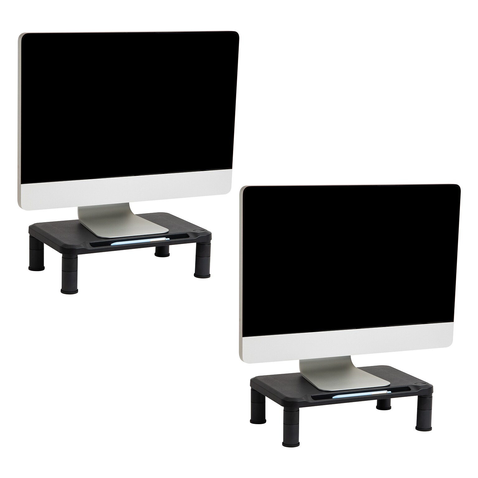Mind Reader Adjustable Monitor Stand, Black, 2/Pack (2SMPLMON-BLK)