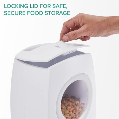 Arf Pets Automatic Pet Feeder w/ Portion Control, Voice Recording & Programmable, White (APAUF6L)
