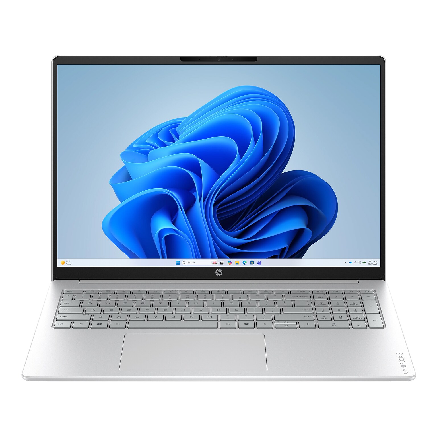 HP OmniBook 3 16 Laptop AI PC, Intel Core Ultra 7 255U, 16GB RAM, 512GB SSD, Windows 11 Home