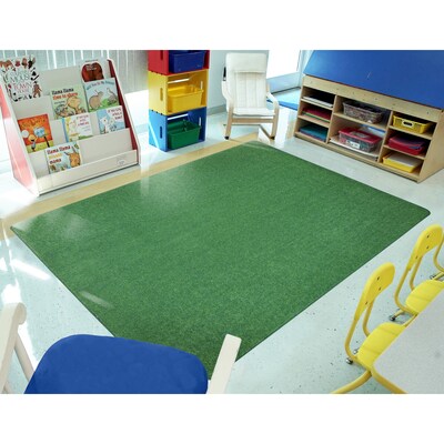 Joy Carpets Just Kidding Polyester 6' x 9' Machine Tufted Rug, Green (623Q-02)
