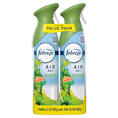Febreze Air Mist Air Freshener Spray, Gain Original Scent, 8.1 oz., 2/Pack (4150/78107)