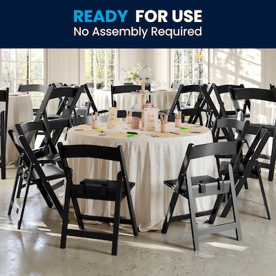Flash Furniture HERCULES Resin Kids Folding Chairs with Black Padded Seat, 10-Pieces (10LEL1KBK)