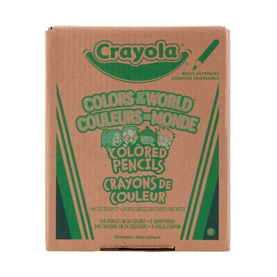 Crayola Colors of the World Drawing Pencils, Assorted Colors, 240/Box (BIN687505)