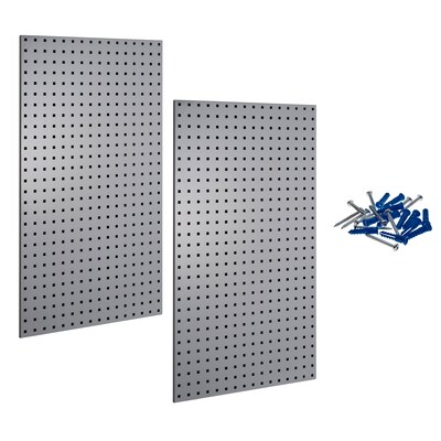 Triton Products LocBoard 24 x 42 x 9/16 Steel Square Hole Pegboards, 2/Set (LB2-G)