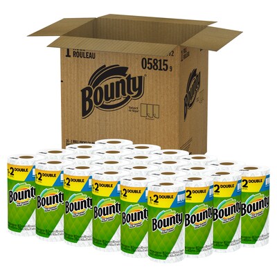 BOUNTY PAPER TOWELS 12 DOUBLE = 24 REGULAR ROLLS BULK White STURDY