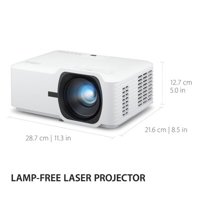 ViewSonic 5000 Lumens WXGA Laser Projector with 1.3x Optical Zoom, White/Black (LS740W)