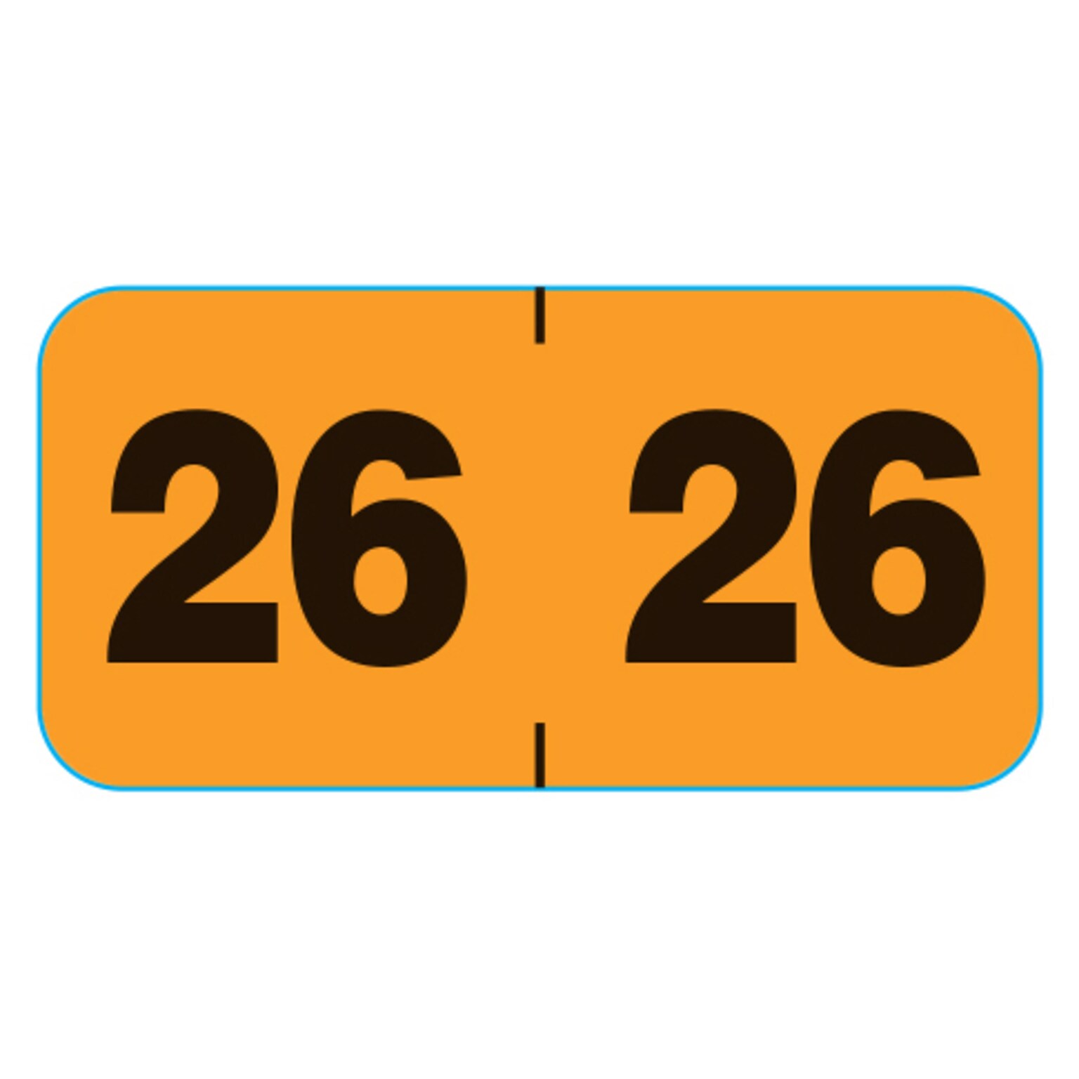 Medical Arts Press Large 2026 Year Label, 3/4 x 1-1/2, Orange, 500/Roll