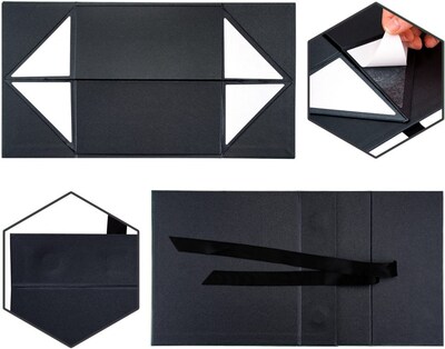 JAM Paper Collapsible Gift Boxes, Black (LA-8X8-BX-BK)