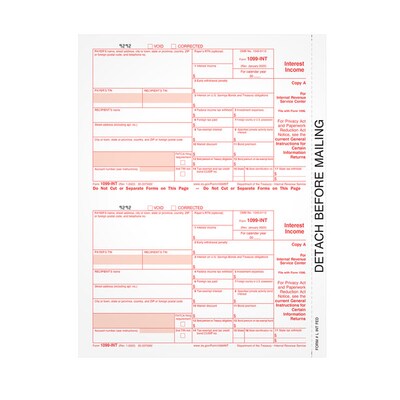 TOPS 2022 1099-INT Laser Tax Forms, 50/Pack (LINTFED-S)