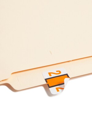Smead BCCRN Color Coded Numeric Labels, 2, Light Orange, 500/Roll (67372)
