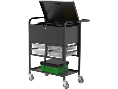 Luxor Metal Mobile File Cart with Swivel Wheels, Black/Gray (UCWS003)