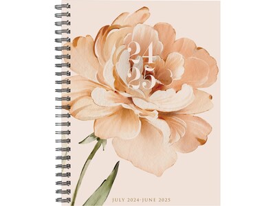 2024-2025 Willow Creek Perfect Peony 8.5" x 11" Academic Weekly & Monthly Planner, Beige/Green (47590)