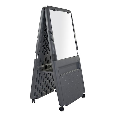 Iceberg Mobile Presentation Flip Chart Easel with Dry-Erase Surface, Charcoal, 73" x 33" x 28" (30237)