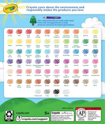Crayola Short Kids Colored Pencil, Assorted Colors, 64 Pencils/Box (DCD-718360)
