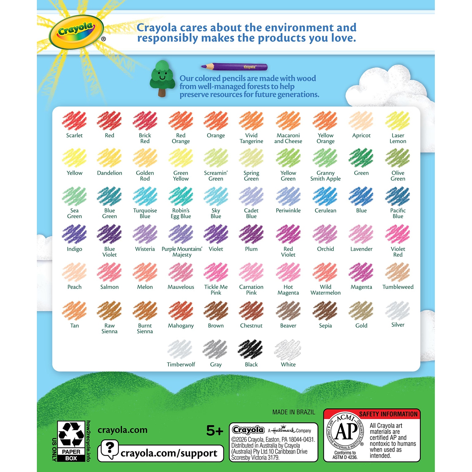 Crayola Short Kids Colored Pencil, Assorted Colors, 64 Pencils/Box (DCD-718360)