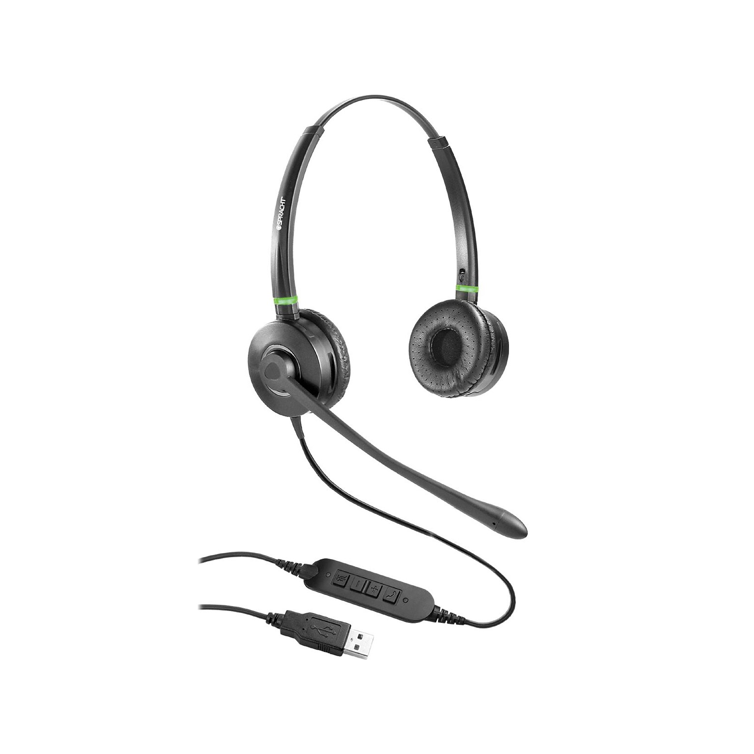 Spracht Wired Noise Canceling Stereo On Ear Computer Headset, Black (HS-WD-USB-2)